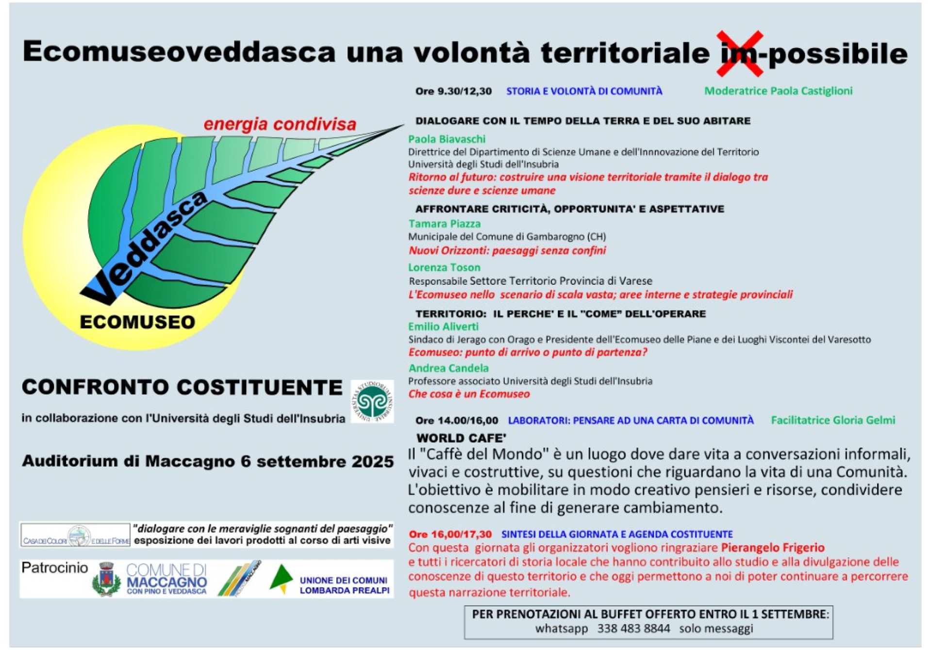 Confronto costituente dell’Ecomuseoveddasca
